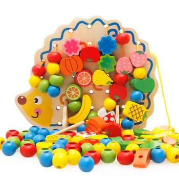 De Învățare Educație Jucarii Din Lemn 82 Buc Arici Fructe Margele Jucărie De Învățământ Pentru Copii
