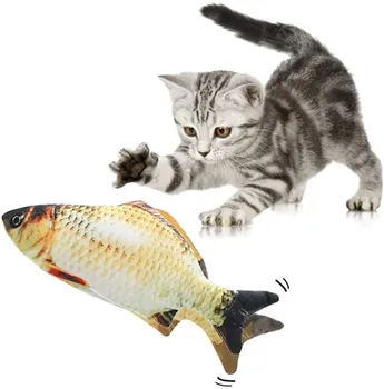 16 Tipuri Realiste De Pluș Electric Pește În Mișcare Jucarie Pentru Pisica Interactiva Mesteca Musca Jucării Pentru Kitty Kitten Peștele Pisică Datul Jucarii