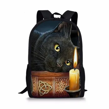 Noi Gotic Luna Faza Rucsaci Pentru Adolescenți Fete Witching Hour Vrăjitorie Pisica Neagra Ghiozdane Rucsac Copii