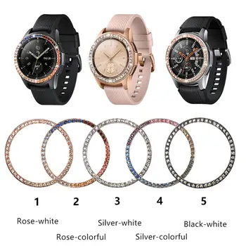 Bling Caz Pentru Samsung Galaxy Watch 42mm ceasul inel de Diamante Colorate protector de acoperire de moda Adeziv Metal bara Accesorii 42