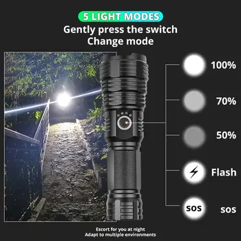 Cele mai noi Super Brightl XHP70.2 LED-uri Lanterna XHP50 Reîncărcabilă USB cu Zoom Lanterna XHP70 18650 26650 Vânătoare Lampa pentru Camping