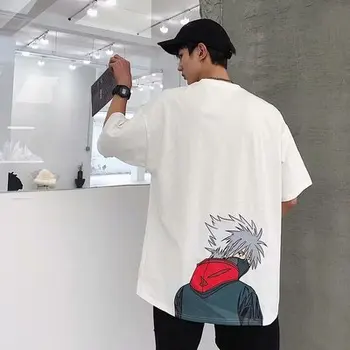 Naruto Tide marca scurt cu mâneci lungi tricou bărbați vară Kakashi haine pierde cinci puncte mâneci coreean trend