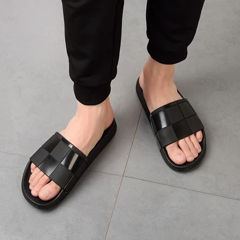 Bărbați Papuci De Casă Mozaic Zăbrele Flip Flops Pentru Femei De Vară Slide-Uri De Tip Masculin Pereche Pantofi De Plaja Acasă Zapatos Mujer En-Gros