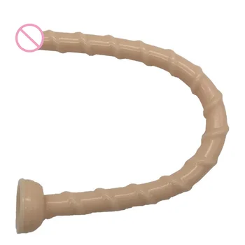 Dildo cu ventuza Dilatator Anal Dop de Fund Moale Penis Lung de 45*2 cm Jucarie Sexuala Pentru Femei Simulare Femeie Masturbari
