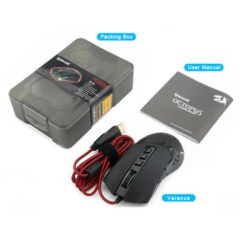 Redragon M712 RGB USB Mouse de Gaming cu Fir 10000DPI 9 Butoane Ergonomice Pentru Computer Programabil Soareci Gamer PC LOL