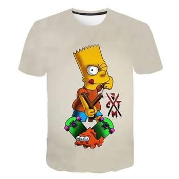 De vară 2020 nou T-shirt Simpson dimensiuni mici 3d de imprimare T-shirt la modă fată băiat pulover cu maneci scurte