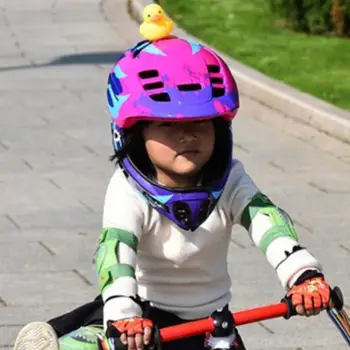 Bicicleta Lumină Biciclete Rață Bell Motocicleta Little Duck Galben Purta Casca Copii Cu Pălărie Tare De Corn De Lumina