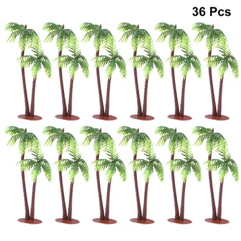 36pcs Simulare Mini Copac de nucă de Cocos Plastic Palmier de nucă de Cocos Decor Layout Recuzită Microlandscape Figurina pentru Acvariu Fotografie (Gree