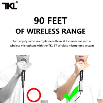 Wireless XLR Transmițător Receptor, 6.5 mm Plug-pe UHF Reîncărcabilă Microfon Wireless Sistem de Microfon Dinamic