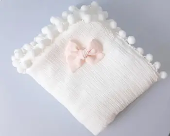Pături Pentru Copii Nou-Născuți Muselină Pătură Boho Nume Personalizat Copil Înfășa Pătură Brodată Pătură Baby Shower Cadou Ciucure Pătură