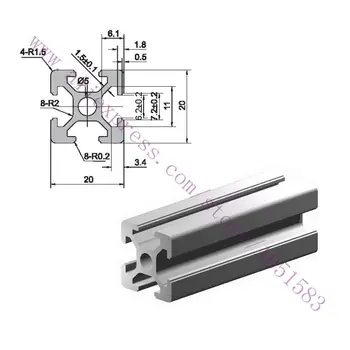 Un Set Reprap Wilson TS 3D Printer cadru de Aluminiu 2020 extrudate T-slot Țeavă de Aluminiu 4*400mm+2*330mm