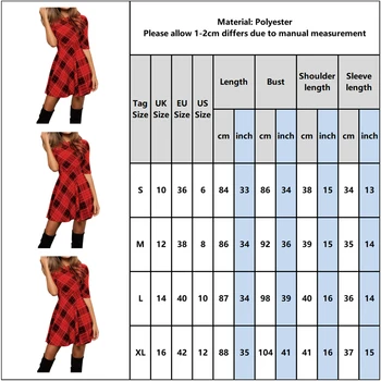 2020 Moda Casual Rochie Roșie Femei Carouri Maneca 3/4 Sexy Slim Fit O-linie Femei Rochie Mini Rochii Vestidos Toamna Iarna Nou D30