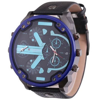 Ceasuri barbati 2018 Brand de Lux Curea din Piele Cuarț Ceas Pentru Bărbați Dual Ori DZ Militare Ceasuri de mana Ceas de sex Masculin Noi Reloj Hombre