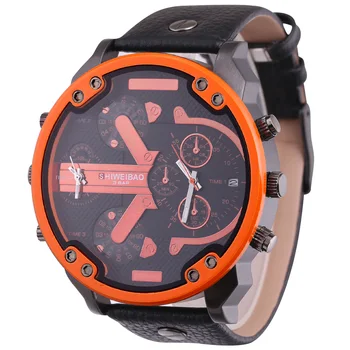 Ceasuri barbati 2018 Brand de Lux Curea din Piele Cuarț Ceas Pentru Bărbați Dual Ori DZ Militare Ceasuri de mana Ceas de sex Masculin Noi Reloj Hombre