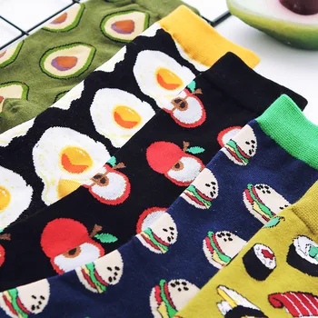 Femeile Fericite Șosete Amuzante Cu Arta De Imprimare Drăguț Iarna Cald Șosete Cu Avocado Alimente Sushi Bumbac Moda Harajuku Unisex Ciorap 1 Pereche