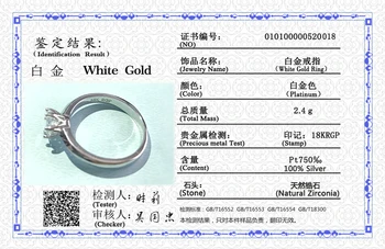 YANHUI Cu Certificatul de Argint 925 Inel Solitaire 1 Carat Zirconia Inele cu Diamant Pur Aur de 18K Pt Nunta Formatie Femei Cadou R018