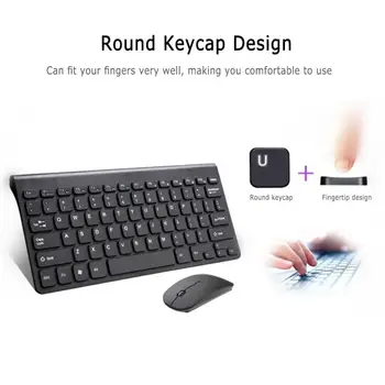 2.4 G Wireless Subțire Tastatură și baterie Reîncărcabilă Mouse Combo litere limba engleză Tastatură set Tăcut cheie Pentru Calculator laptop PC
