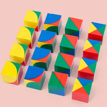 DIY pentru copii din lemn cub de spațiu de gândire logică joc de blocuri de constructii jucarii educative coordonarea mana-ochi de memorie Imagina jucarii