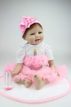 NPK 22' 55cm Silicon Baby Păpuși Reborn Cu Corp din Bumbac Îmbrăcat în Pulover Frumos Realiste Papusa Reborn Copii Jucării pentru Fete