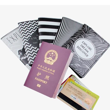 Noua Moda Alb-Negru Capac Pașaport Bărbați Femei de Călătorie Portabil Card Geanta din Piele PU ID-ul de Card de Credit, Portofel Pașaport Titular Caz