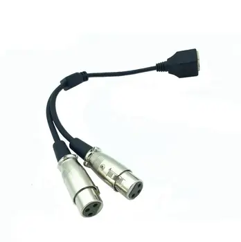 LBSC 2 XLR 3 Pini de sex Feminin Să RJ45 Feminin Adaptor de Rețea Cablu de conectare(25cm)