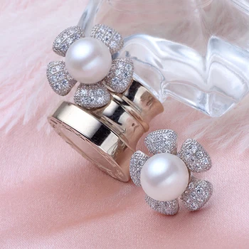 PEISENI natural de apă dulce pearl pandantiv și cercei pentru femei argint 925 cu zircon bijuterii seturi de nunti cadou