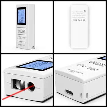 USB Reîncărcabilă 30m Mini Infraroșu Range Finder D30 LCD Pitagoreic Modul Laser Range Finder Măsura Distanța Volum