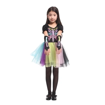 Scary halloween schelet costume pentru copii vrajitoare petrecere cosplay fete printesa copii rochie fancy Palarie Carnaval de crăciun