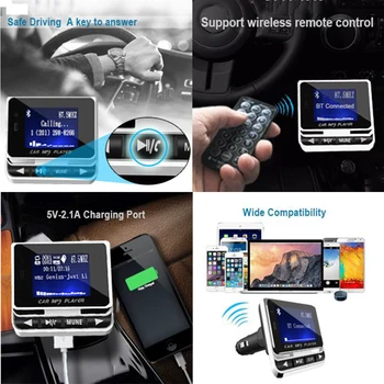 Bluetooth 4.1 Transmițător FM Radio Wireless Adaptor Handsfree Car Kit cu IR 21-cheie de control de la distanță de 1,4
