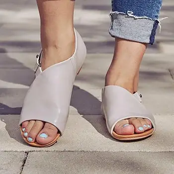 Femei sandale 2021 apartamente noi sandale femei superficial gura casual pantofi pentru femei plus dimensiune în aer liber buckled pantofi de vara pentru femeie