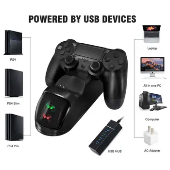 Pentru PS4 Controller Joystick USB Încărcător LED Dual USB de Încărcare Rapidă Stație de Andocare pentru PlayStation 4 / PS4 Slim / PS4 Pro Joypad