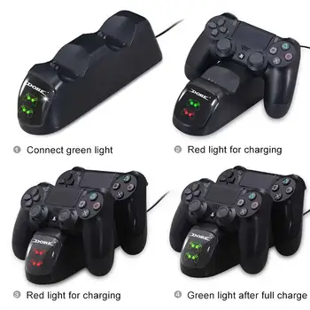 Pentru PS4 Controller Joystick USB Încărcător LED Dual USB de Încărcare Rapidă Stație de Andocare pentru PlayStation 4 / PS4 Slim / PS4 Pro Joypad