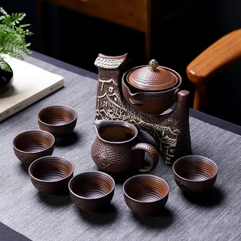 Ceramică piatră de rectificat semi-automata Set de Ceai,creativ Kung Fu ceai Fierbinte de vânzare de set de ceai.Creative ceremonia Ceaiului consumabile