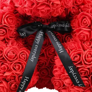 40cm/ 25cm Trandafir Roz Ursuleț de pluș Inima de Flori Cadou Pentru Ziua Mamei de Ziua Nunta, Xmas