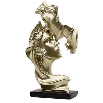 Nordic Frunte Sărutul Cupluri Caracter Abstract Sculptura Modern Model De Rasina De Artizanat Ornament Decor Acasă Accesorii