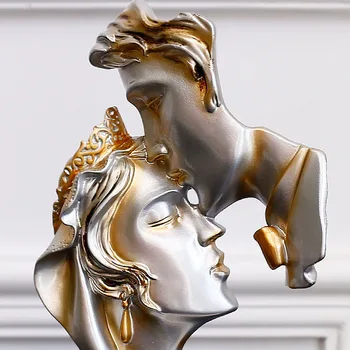 Nordic Frunte Sărutul Cupluri Caracter Abstract Sculptura Modern Model De Rasina De Artizanat Ornament Decor Acasă Accesorii