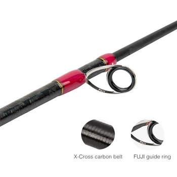 TSURINOYA Tijă de Pescuit de ADÂNCIME ATAC de 2.47 m 2.28 m m ML de Putere Accesorii Fuji X-CROSS Carbon Solid Long Casting Filare Bass Rod