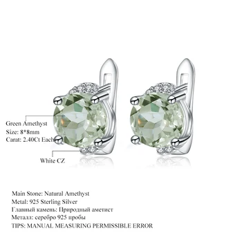 GEM de BALET Verde Natural Ametist Rotund Cercei Set Inel Argint 925 Set de Bijuterii Pentru Femei de Nunta Bijuterii Fine