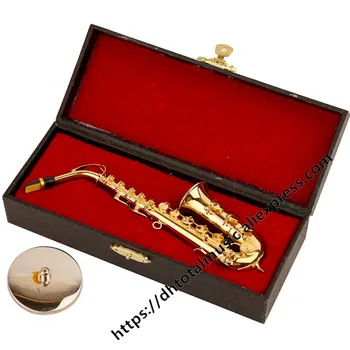 Miniatura Instrumente Muzicale Mini Saxofon Cu Suport Metalic De Colectare Ornamente Decorative Alto Saxofon Tenor Cadouri