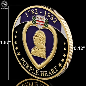 Statele UNITE ale americii Armata Monede de Colecție Aur Militare Violet Inima de Suveniruri Cadouri Pentru Soldați W/ cutii pentru Monede, Suport