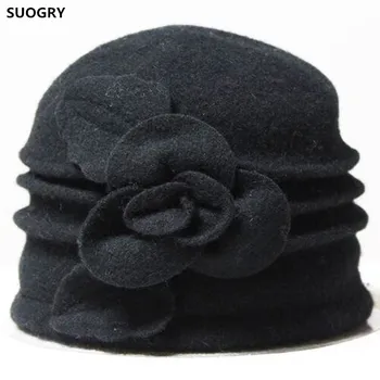 Bowknot Nou Lână Pălărie De Primăvară Și De Toamnă, De Iarnă, De Vârstă Mijlocie Femeie Floppy Hat Femeile Europene Valul Dom Fedoras Mama Pălării De Fetru