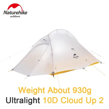Naturehike Upgrade 10D Cloud 2 Camping Cort 2 Persoane Ultralight Nailon Impermeabil în aer liber, Drumeții Cort Cu Saltea de Călătorie Portabil