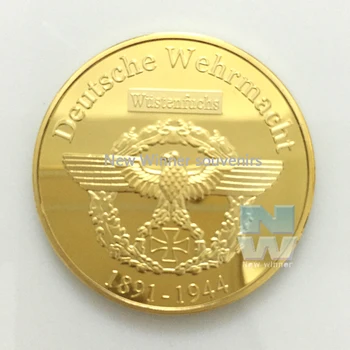 2 buc/lot Erwin Rommel Placat cu Aur de Monede Germania Război Provocare monede comemorative se Amestecă Scopul de Cald !!!