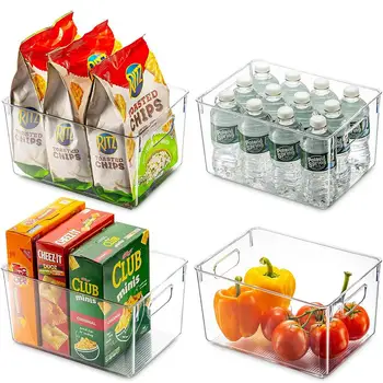 Bucatarie Frigider Cutie de Depozitare Clar Cămară Organizator Containere de Plastic de uz Casnic de Depozitare a Alimentelor Coșuri de Organizare #4O