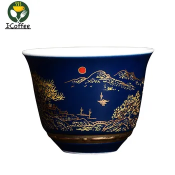 Porțelan albastru și Alb Ji Albastru Ceramice Kung Fu Set de Ceai Mică Ceașcă de Ceai