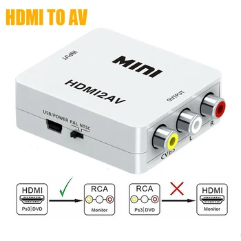HDMI La RCA AV/CVBS Adaptor HD Video Converter Box HDMI la RCA AV/CVSB L/R Video 1080P Mini HDMI la AV Suport NTSC PAL