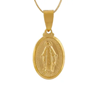 Fecioara Maria Catolicism Pandantiv Delicat Medalion De Aur Colier Maria, Mama Religioasă Catolică Superioară Bijuterii