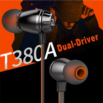 JBL T380A Muzica Stereo Căști În ureche 3.5 mm cu Fir HIFI Sport Cască Dual Dinamic Linia de Control Apel Hands-free cu Microfon