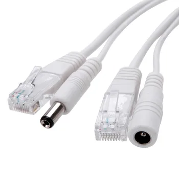 60pcs(30 perechi) POE Cablu alb/negru culoare POE Splitter + Injector POE CCTV Adaptor 12V Cablu de Alimentare CCTV Accesorii
