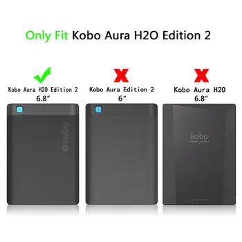 Caz pentru KOBO aura H2O ediția a 2-2017 6.8 inch Acoperire Magnetică Ultra Slim ereader Cazuri din Piele PU Ebook reader Funda+Cadou